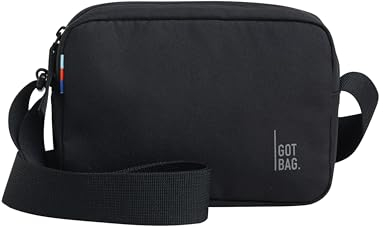GOT BAG Umhängetasche Crossbody Bag aus Ocean Impact Plastic | Schultertasche Wasserabweisend | Stylische Handy Umhängetasche Klein mit verstellbarem Gurt (Black)