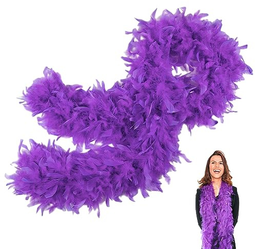 POPOYU Boa di piume, Viola, 2m/6.6ft