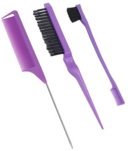 ANKROYU Set di Pettini da Barbiere, 3 Pezzi Set di Pettini da Barbiere Pettine a Coda di Topo Spazzola Per Colorare I Capelli Set di Pettini Per Lo Styling Pennello Per Colorare I Capelli Grassi Stru