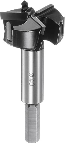 QUARKZMAN Forstner Bohrer 40mm (1-19/32) Wolfram Hartmetall 3 Flöten Bohren Forstner Bit für Scharnier Holz Loch Bohrung Holzarbeiten