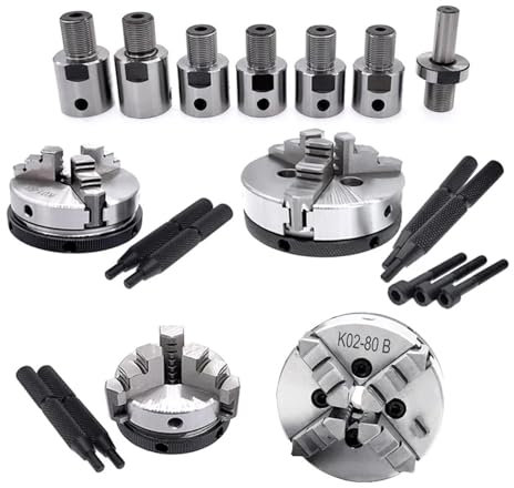K01-50 Drehfutter 3 Backen 4 Backen M14*1 Pleuel K01-63 80 K02-50 63 80B Selbstzentrierende Mini DIY Metall for Holz Drehmaschine Werkzeuge (Color : K02-63)
