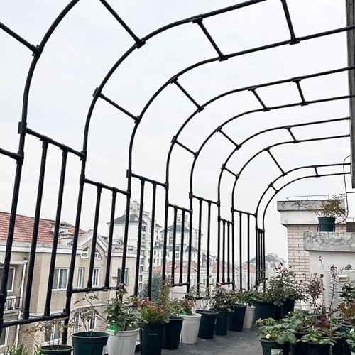 Metal Garden Arch, Iron Half Rose Arches, Garden Support Arbor Against The Wall For Floral Vines, Outdoor Climbing Plant Support Pergola Arbor for Vegetables, Pergola Trellis(W60xH240CM(2.0x7.9ft))