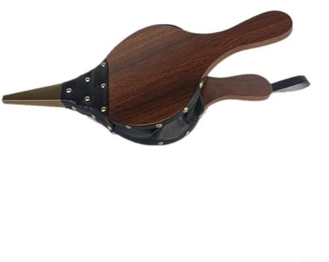 Blasebalg für Holzkamin, großer Handfeuerbalg aus Leder, Luftgebläse, für Feuerstellen im Freien, Grill, Zubehör für Innenöfen (braun)