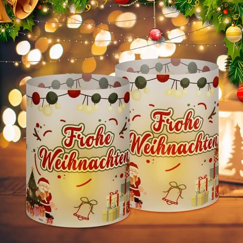 Tischdeko Weihnachten 12 Pcs Teelichthalter Frohe Weihnachten Deko Windlicht Kerzen Weihnachtsdeko Innen Windlichter Tischdeko