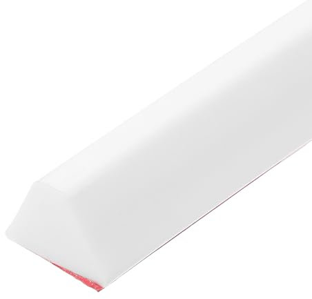sourcing map Barriera doccia pieghevole, in silicone, 99 cm, striscia paraspruzzi d'acqua da 1,5 cm di larghezza 1,2 cm di altezza, autoadesiva, barriera per la separazione asciutta e bagnata, per