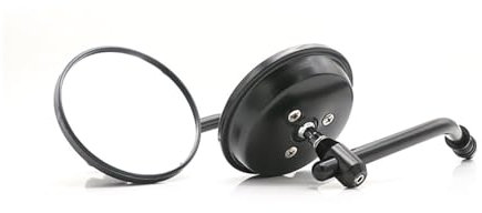 Lenkerendenspiegel Motorradspiegel, Retro-Rückspiegel Aluminium-Motorradspiegel 8 Mm Für Sportster 883 1200 Eisen 883 Motorrad Spiegel(Black)