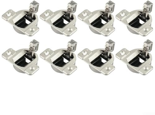 8 Pcs Cabinet Door Hinges, 110 Degree 35 mm Plate Inset Cupboard Door Hinges for Cabinet,Cupboard,Folded Door