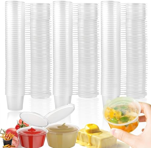 Rliocvhe 150 Stück Aufbewahrungsdosen mit Deckel Klein 25ml,Frischhaltedosen Auslaufsicher Wiederverwendbar,Mini Dosen Plastikbecher mit Deckel,für Soßen, Dips, Gewürze, Diamantzeichnung