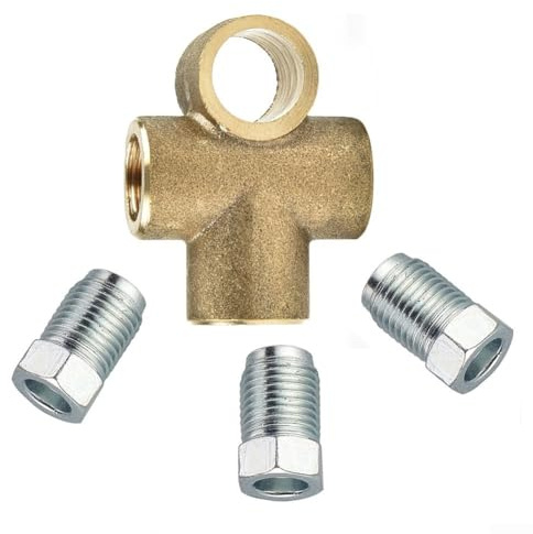 Bremsleitung T-Stück 3-Wege mit 3 M10 männlichen kurzen Muttern für 3/16 Bremsrohr und 10 mm Teilung