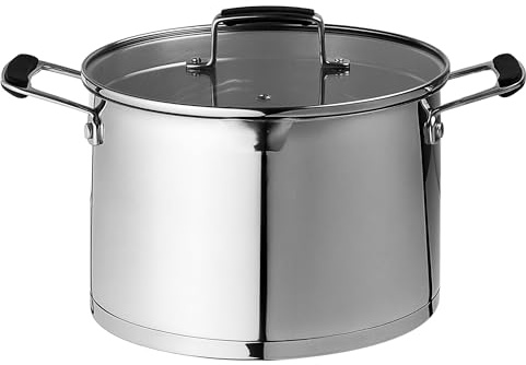 Prochef Stockpot, Stainless Steel, Mirror-Polished, 6.5L Capacity, 24cm x 16.6cm, Oven Safe, Induction Compatible
