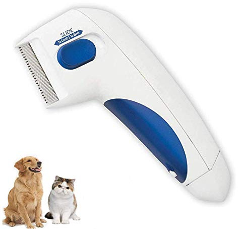 Haustier-Flohkamm, Fellbürste für Hunde, Katzen, Läuse, effektive Entfernung von Flöhen (weiß)