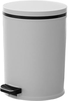 Cubo de basura con pedal – ABS17L | Cubo de basura silencioso con tapa, contenedor de basura para interiores | oficina, restaurante, hotel, escuela, hospital, cocina, baño, aula, garaje, lavandería