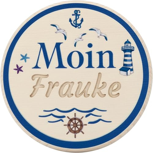 Personalisierter Bierglasdeckel aus Holz mit Gravur – Bierdeckel mit Namen – Schutz vor Wespen & Insekten – passend für Krug, Weizen & Gläser Moin Maritim Wespenschutz