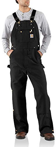 Carhartt Men's Zip To Thigh Bib Overall Unlined,Black,40 x 34