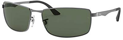 Ray-Ban Unisex Rb3498 Sonnenbrille, Grau (Gestell: Gunmetal Glas: grün 004/71), X-Large (Herstellergröße: 64)