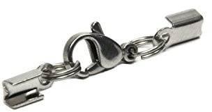 AURORIS - Karabiner-Klemmverschluss aus Edelstahl für ca. 1,5 bis 2 mm Bänder - Stückzahl wählbar - Variante: 10 Stück