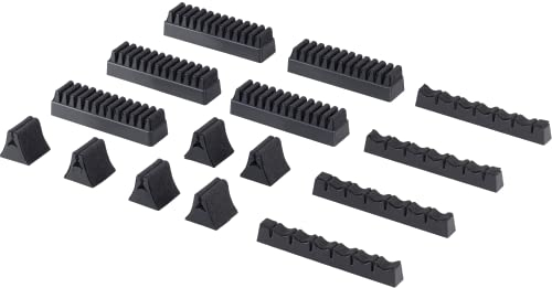 Gedotec Besteckhalter-Sortiment Besteckeinsatz selbstklebend mit Filzauflage | für 90-teiliges Besteck | Filz ist SCHWARZ | Besteckeinlage für Schubladen & Schubkasten | 1 Stück - Besteck-Halter