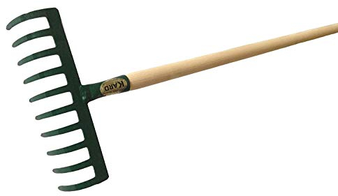 Harke Rechen Laubrechen 8 Zinken 15 cm m. Stiel 60 cm