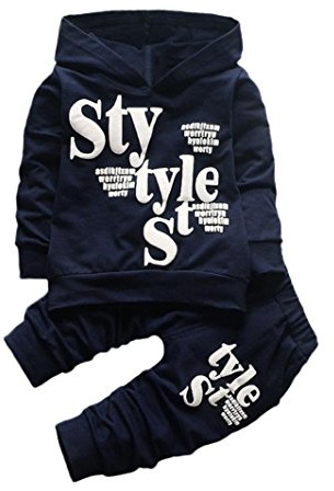 SoLu DAY8 Kids Winter Tracksuit Boys Full Set Age 1-5 Years Fashion Graphic Hoodie Sweatshirt and Trousers Pants Set Boys Cute Cartoon Casual Sport Vacation (2-3 Years, Blue)