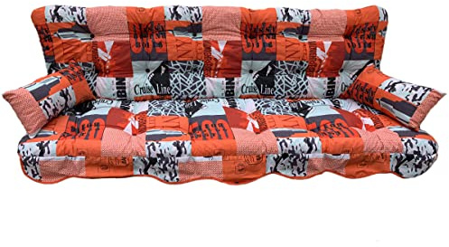 Adlatus-Kühnemuth Polsterauflage Hollywoodschaukelauflage Modell 937 wunderschönes Modernes Design Gemustert (Hollywoodschaukelauflage 180x50 cm)