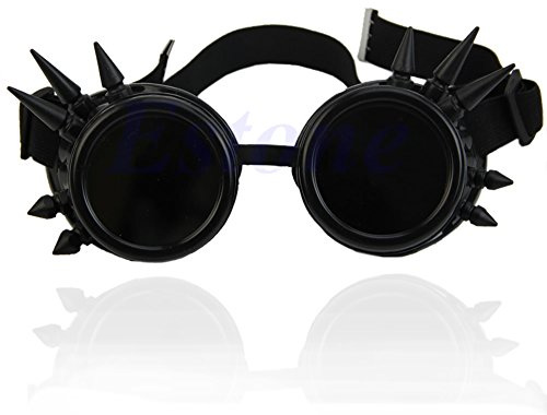 Lamdoo Vintage Viktorianischen gotischen Cosplay Rivet Steampunk Brille Brille Schweißen Punk Schwarz