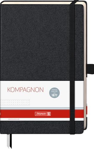 BRUNNEN Notizbuch Kompagnon Klassik | A5, punktiert, Stifthalter, schwarz