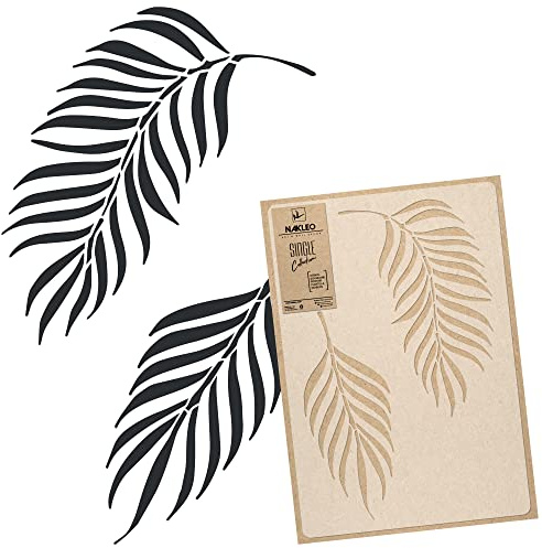 NAKLEO Pochoir de Fleurs pour Peinture Murale Grand Format 43x64cm, Modèle en Plastique et Réutilisable, Tropical Palmier Feuille, DIY Bricolage Artisanat Décoration a Peindre, Bois Tissu Mueble