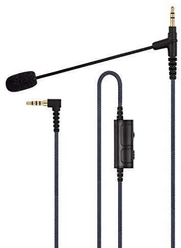 Microphone à perche à câble – Contrôle du volume pour manette PlayStation PS4 ou Xbox One, PC, tablette, ordinateur portable, smartphone – Microphone de jeu Boompro compatible avec V-Moda ou la