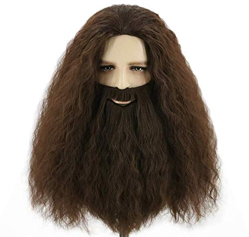 Topcosplay Herrenperücke Cosplay Perücke Lang Braun Perücke Halloween Karneval Zauberer Perücken (Braun)