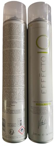 2 botes de 500 ml Vitality's Effecto laca para el cabello fuerte agarre