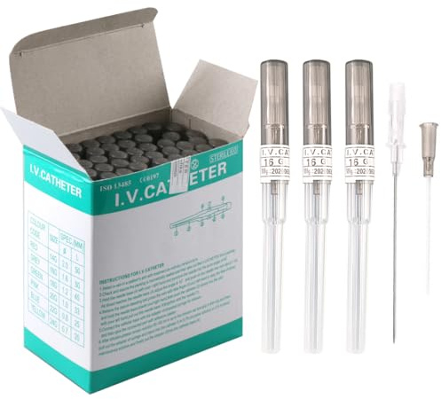 Xiboya textile Pack of 50 Catheter Piercing Needles Tattoo Piercings Tool (16G)