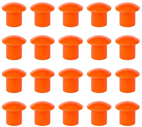 20 PCS Capuchons de sécurité pour barres d'armature, 2.36x2.16x1.5 Inch Vis de tube de capuchons de barres d'armature de champignon en sur les piquets de barres d'armature Capuchon protection fileté
