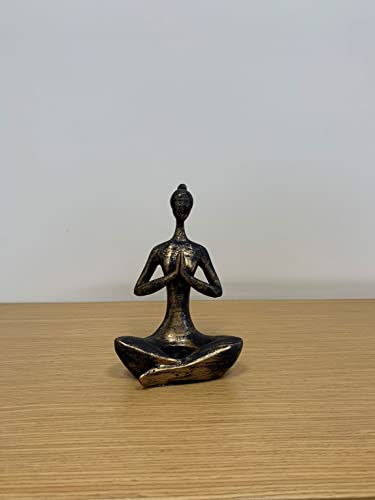 furni24 Wohnaccessoires Deko, Handgefertigt, Dekoartikel, Skulpturen,Statuen (Yoga-Frau in Bronze)
