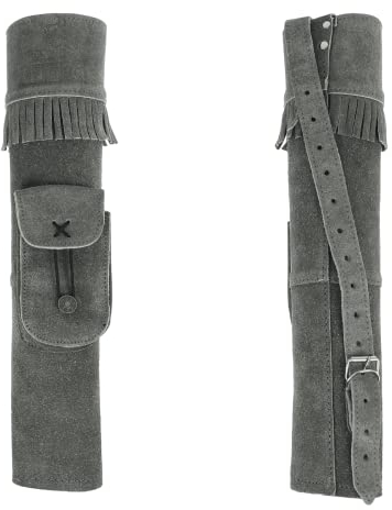 elToro Wild Colorz Fringe - Rückenköcher; Robustes Wildleder und attraktive Farben, Zubehör für Pfeil und Bogen (Grau)