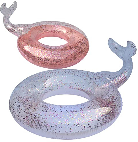 BLUE SKY - Meerjungfrau Paillette Schwimmring - Aufblasbar - 069785 - Zufällige Farbe - Kunststoff - 115 cm Durchmesser - Spielzeug für Kinder und Erwachsene - Outdoor-Spiel - Pool - Ab 10 Jahren