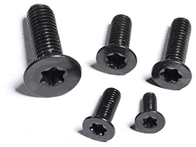 Lot de 10 vis antivol M8 x 16 mm en acier inoxydable 304 oxydation noire CM fleur de prunier