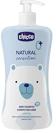 CHICCO Shampoo Senza Lacrime Natural Sensation, con Aloe e Olio di Mandorle Dolci, per la Pelle Sensibile del Bambino, Delicato, Formato da 500 ml