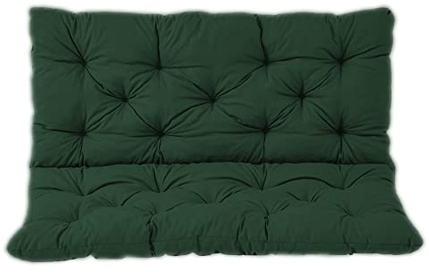 NENIUX Porch Swing Bench Cushions with Backrest, Replacement Cushions Outdoor Swing Seat Cushions 2/3 Seater Bench Pads Furniture Soft Mat with Ties for Patio Garden,100 * 100 * 8cm,Dark Green