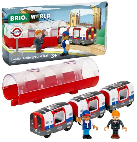 BRIO World - 36085 Trains of The World Londoner U-Bahn mit Licht und Sound - Spielzeugzug mit Licht & Sound für Kinder ab 3 Jahren