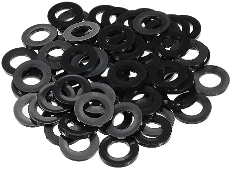 PATIKIL M16 Nylon Flache Unterlegscheiben 150 Packung 16mm ID 30mm AD 3mm Dick Dichtungsringe Beilagscheiben Dichtring für Wasserhahn Rohre Wasser Schlauch Befestiger Bolzen Schwarz