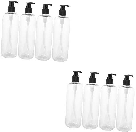 2 Sets Press- und Dosierflasche 500 Ml Nachfüllbare Pumpflasche für Shampoo Tragbare Emulsionsflasche Schwarze Pumpe 4 Stück