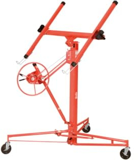 Macfer Sollevatore piastra dobrável per piastra gesso, altezza trabalho massima di 3,35 m, lunghezza piastre da 1,22 a 4,88 m, carico 68 kg