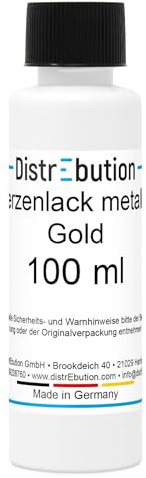DistrEbution Kerzenlack Metallic Gold 100ml - Glänzend, Wasserlöslich, für Kerzenverzierung
