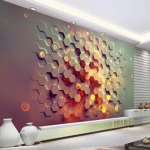 Moderne 3D Leuchtende Geometrische Kunst Kreative Tapete Wohnzimmer Tv Sofa Forschungshintergrund Wasserdichte 3D Tapete Effekt Tv Sofa Die Fototapete Wandbild Wohnzimmer Schlafzimmer-400cm×280cm