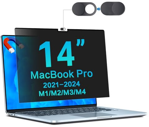 STARY Écran de confidentialité magnétique pour MacBook Pro 14 (M1/M2/M3) | Filtre de lumière bleue anti-reflet | Mat et brillant | Compatible avec A2442, A2779, A2918, A2992