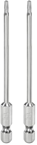 QUARKZMAN 2 Stück T9 Torx Bit Set 1/4 Sechskantschaft 100mm lang S2-Stahl Magnetische Bitsatz manipulationssichere Schraubendreher Stern-Bits mit Loch für Schrauben Akkuschrauber Werkzeug