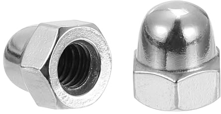 sourcing map 1/4-20 Acorn Cap Nuts, 30Pcs 304 Stainless Steel Dome Cap Head Acorn Nut Hardware Nuts for Bolt Cover, Silvery