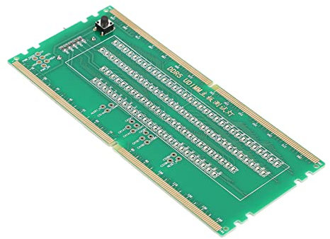 Risegun RAM Memory Slot Tester Card DDR5 RAM Memory Slot Tester Card with LED Lights for PC Motherboard Maintenance Green