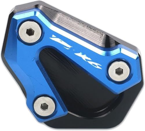 Motorradständer Motorrad Seitenständer Puck Motorräder für Yamaha YZF R6 YZFR6 2006-2016 Motorrad-Ständerfuß-Seitenständer-Verlängerungspolster-Stützplatte Seitenständervergrößerer(Blau)