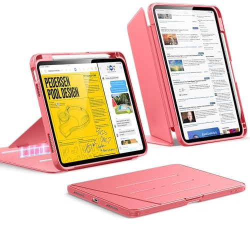 ESR für iPad A16 Hülle, iPad 11./10.(2025/2022) Hülle, Flip-Serie, Rot | Vertikale Standfunktion, Mehrere Betrachtungswinkel, Ultrastabile Hülle mit Stifthalter
